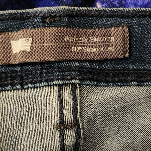 Levi's 512 Perfectly Slimming Black Tag Blue Denim Jeans Women's 16M - Picture 5 of 10